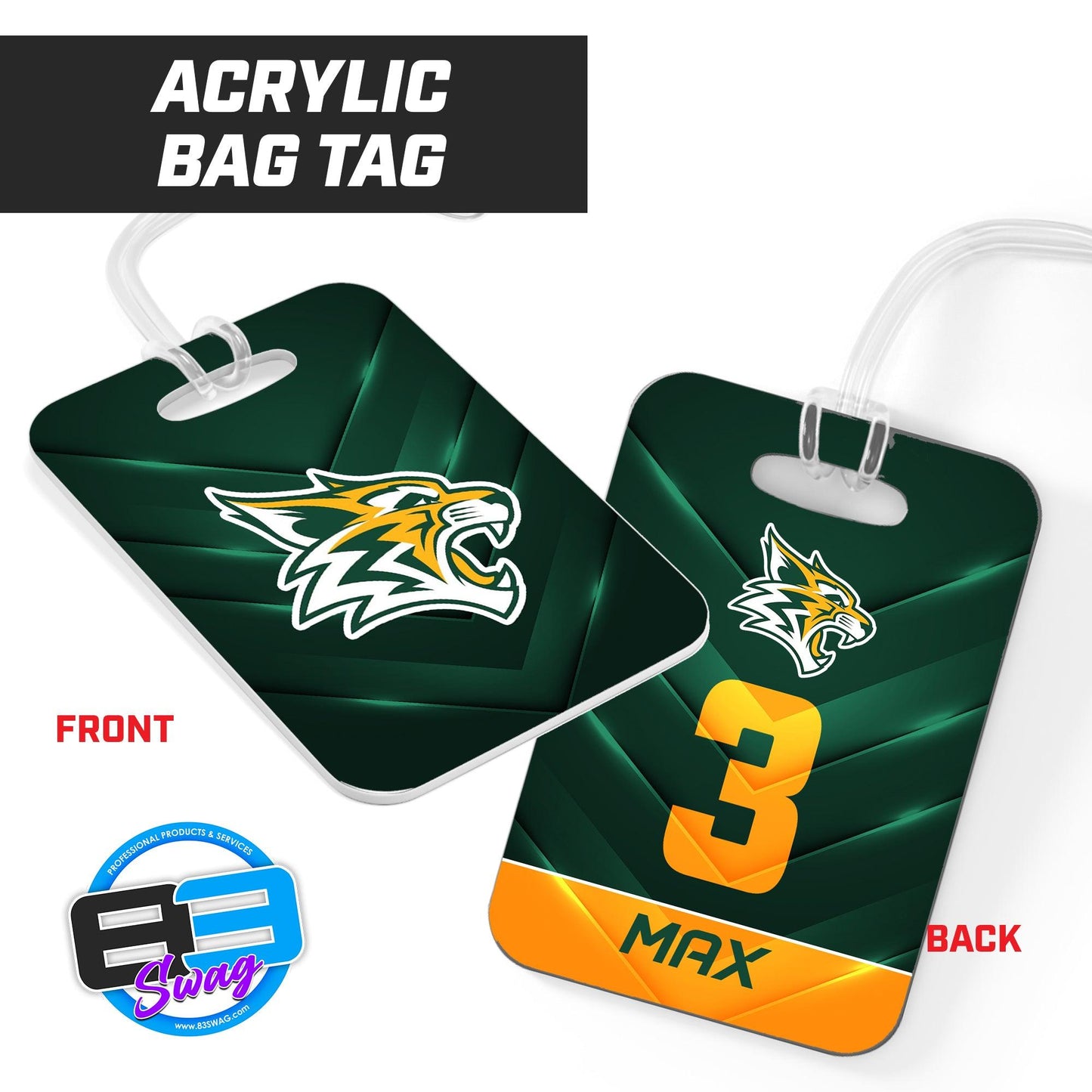 Paradise Junior Bobcats - Hard Acrylic Bag Tag - 83Swag