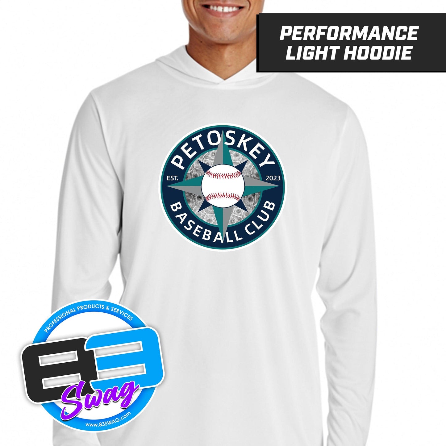 Petoskey Baseball Club - Lightweight Performance Hoodie - 83Swag