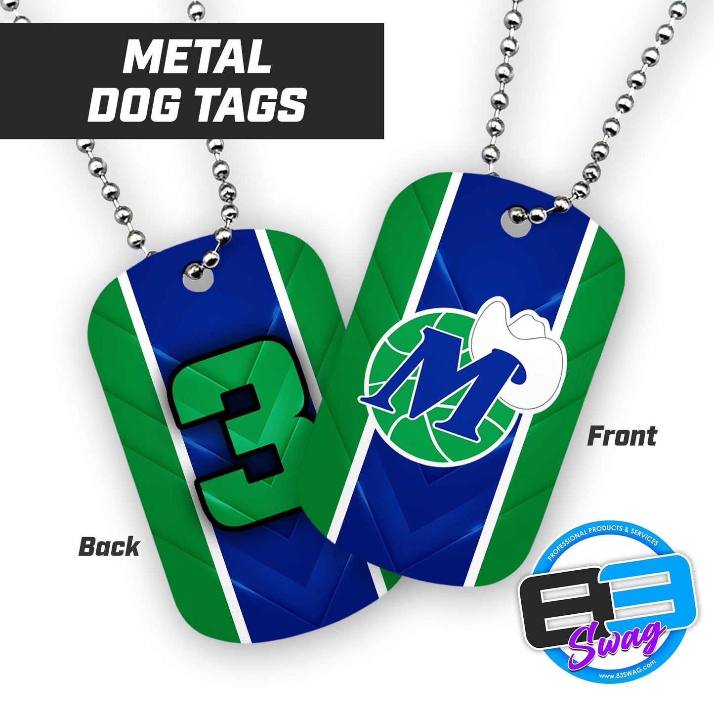 Prosper Mavz Basketball - Double Sided Dog Tags - Includes Chain - 83Swag