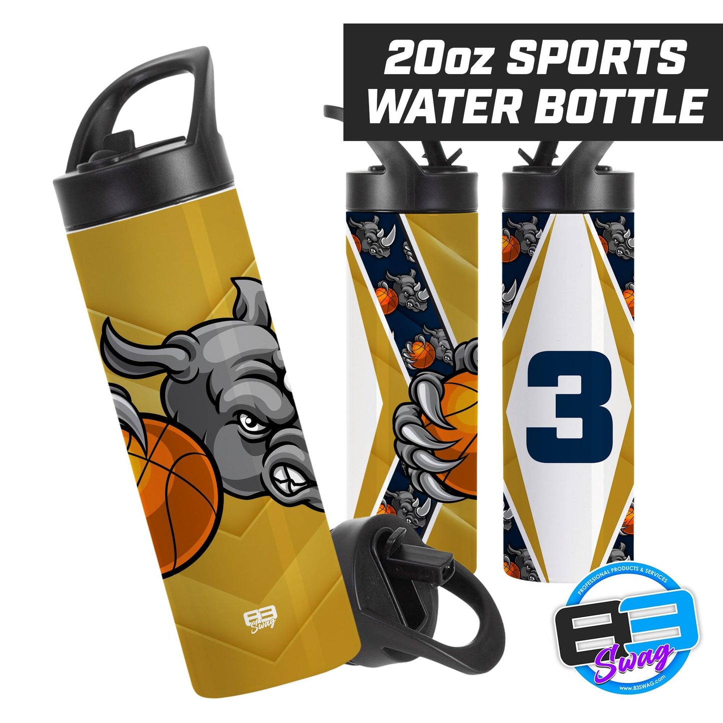 Rhino Basketball - 20oz Sports Tumbler - 83Swag