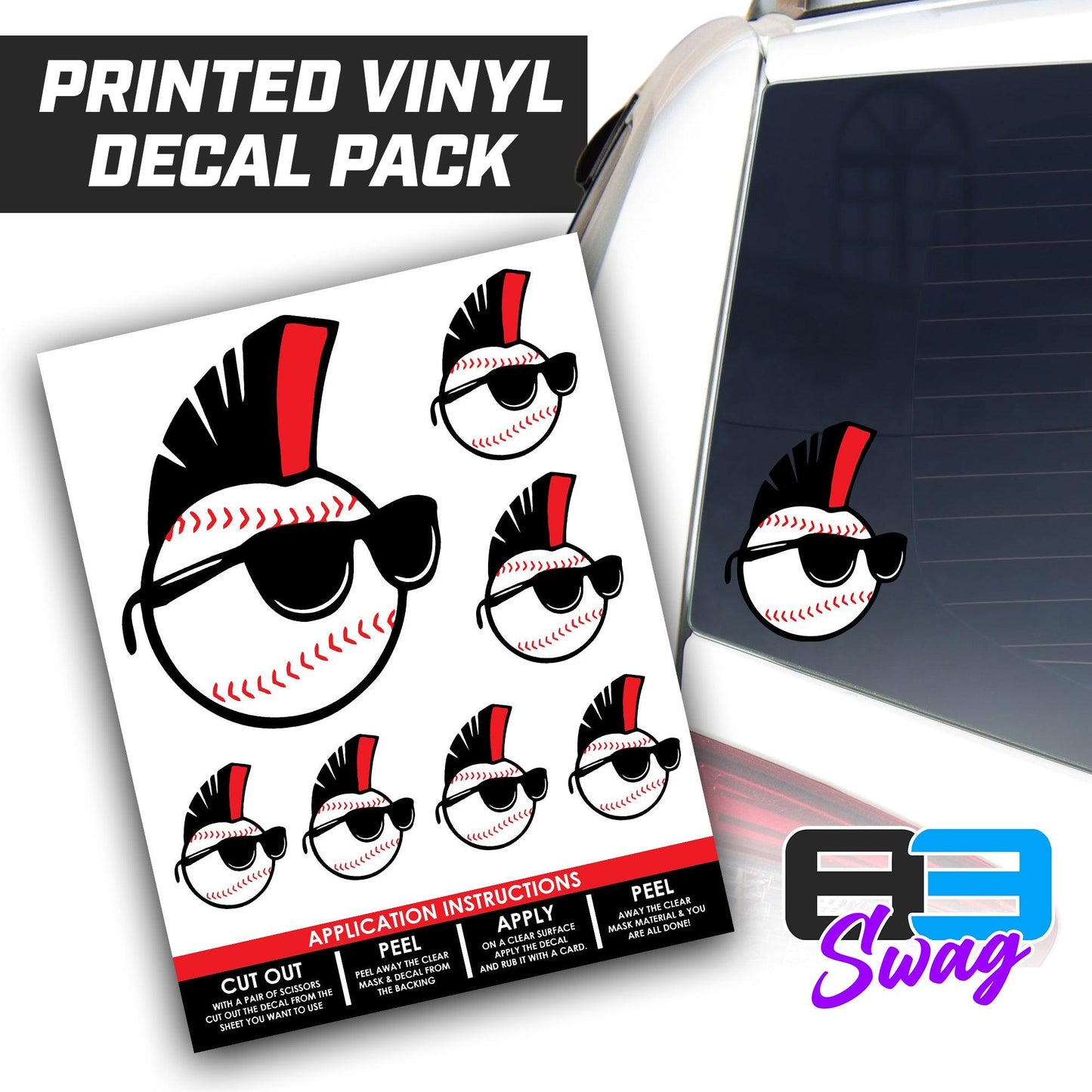 Screwballs Baseball - Logo Decal Pack Sheet - 83Swag