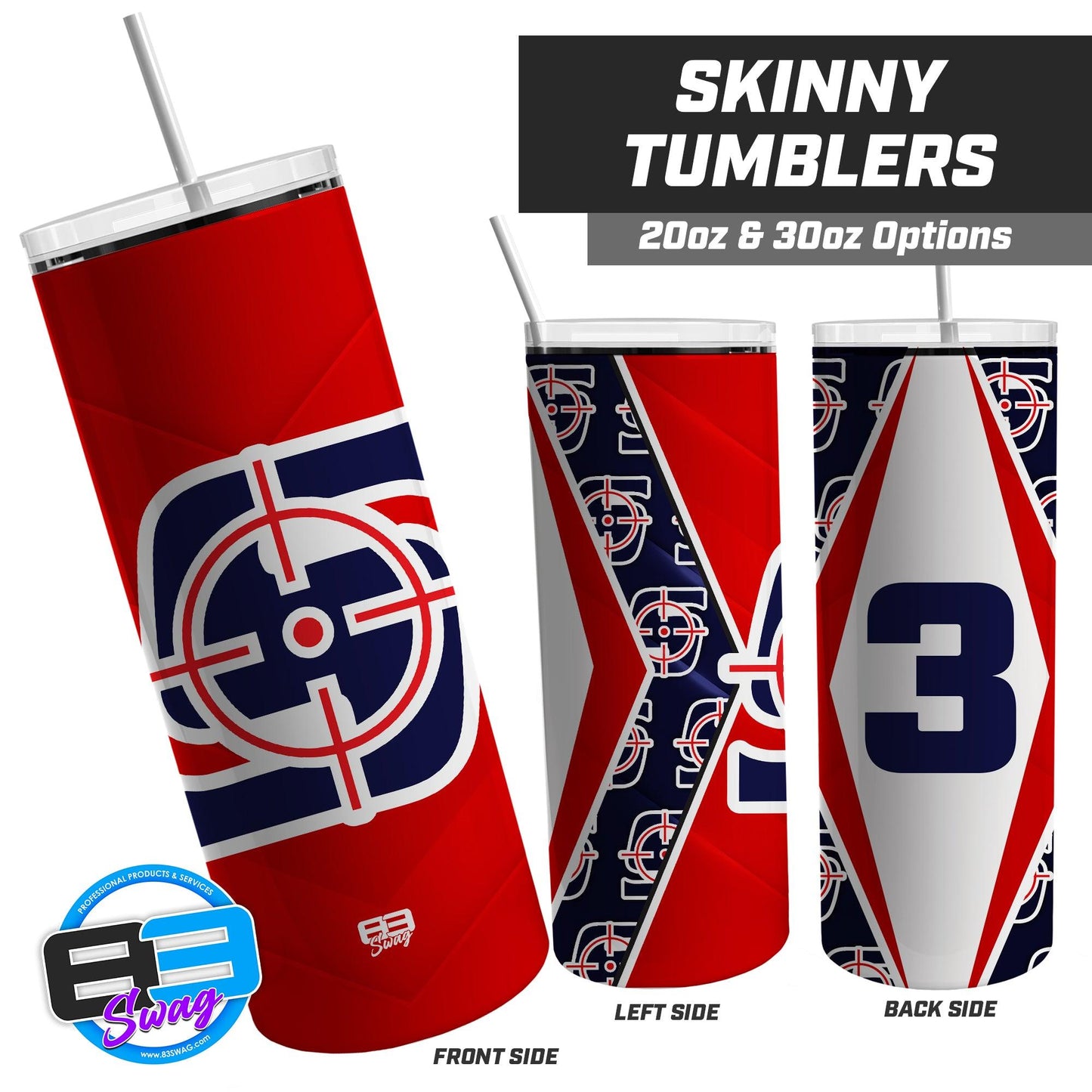 SJ Snipers Baseball - 20oz & 30oz Skinny Tumbler - 83Swag