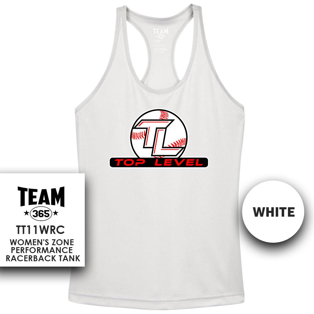 Top Level Baseball V1 - Performance Women’s Racerback T - MULTIPLE COLORS AVAILABLE - 83Swag