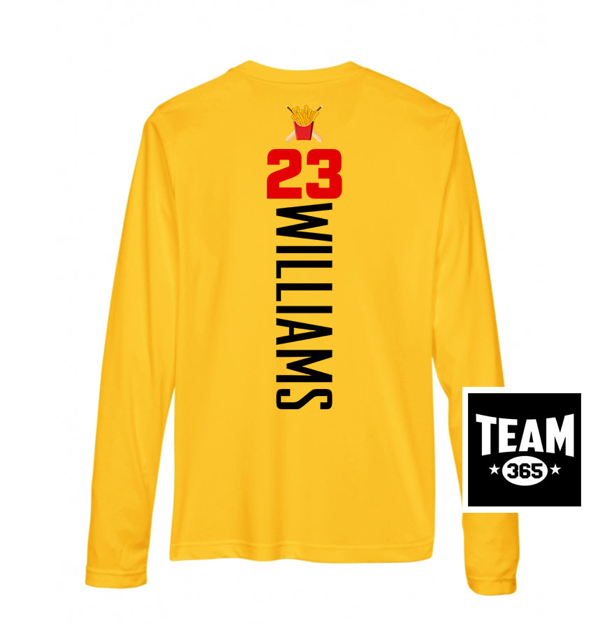 Team 365 TT11WL Women's Zone Performance Long-Sleeve T-Shirt - Team Rally Fries Baseball