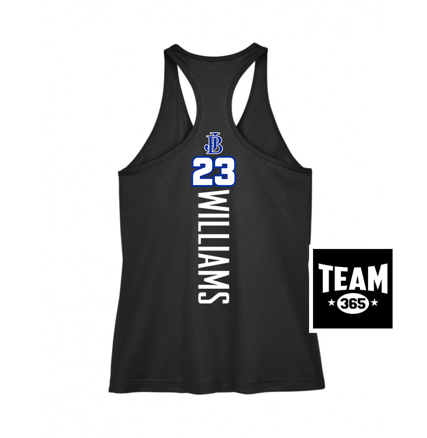 Team 365 TT11WRC Women's Zone Performance Racerback Tank - Jax Beach Baseball