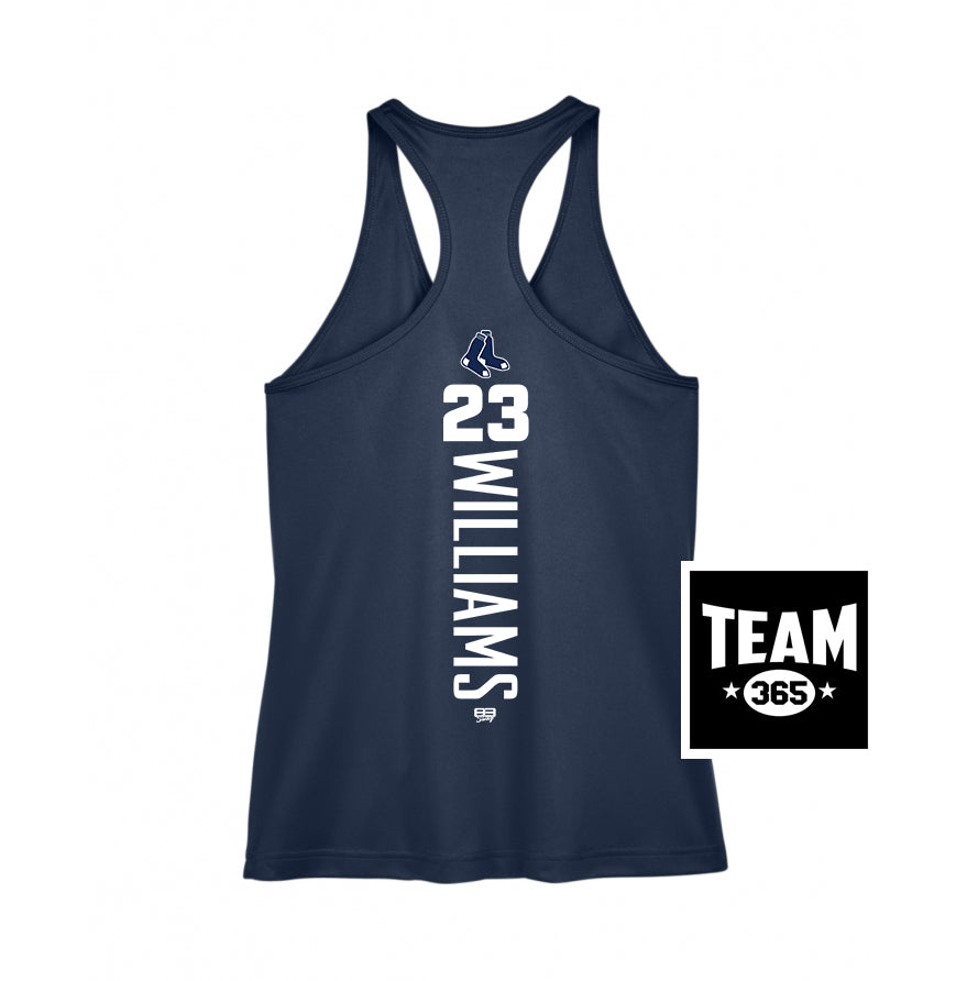 Team 365 TT11WRC Women's Zone Performance Racerback Tank - Blue Sox Baseball