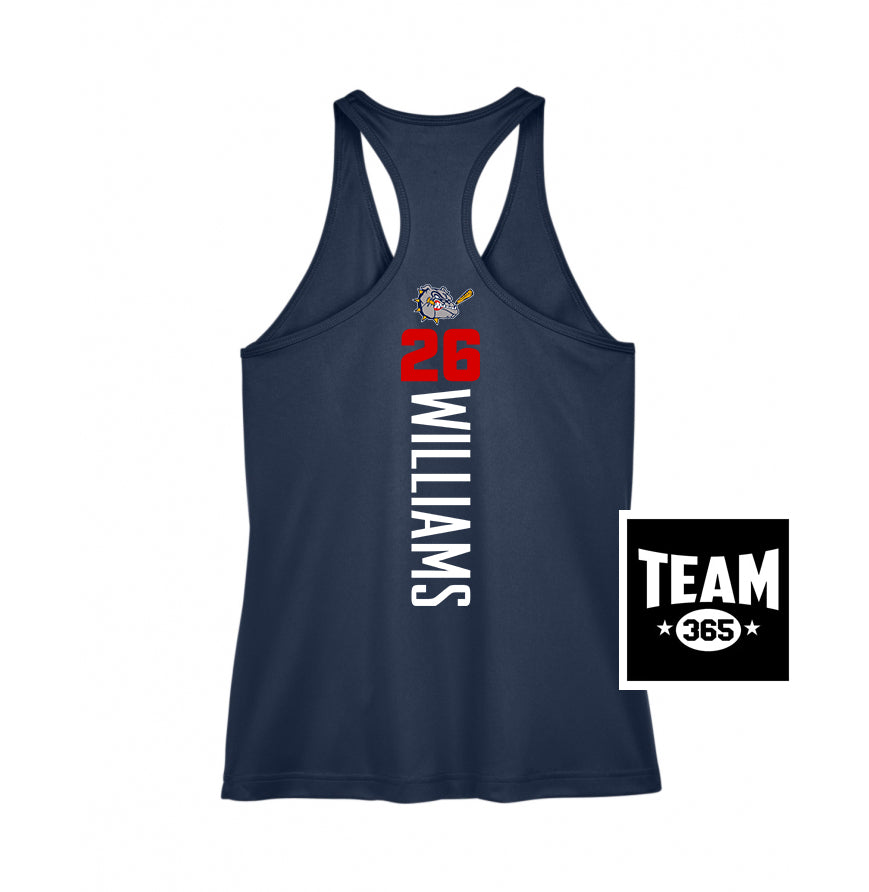 Team 365 TT11WRC Women's Zone Performance Racerback Tank - Bloomingdale Bulldogs Baseball