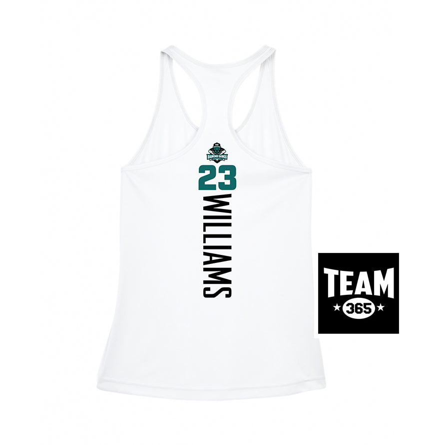 Team 365 TT11WRC Women's Zone Performance Racerback Tank - Diamond Dawgs Baseball