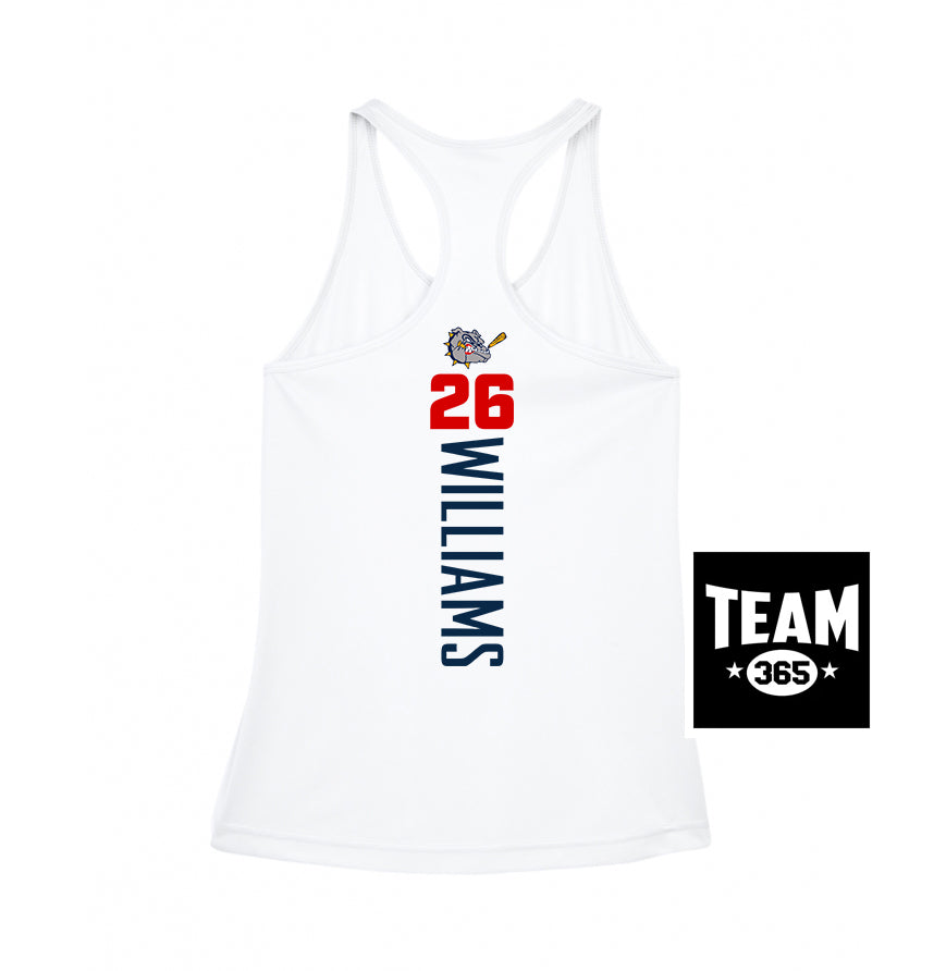Team 365 TT11WRC Women's Zone Performance Racerback Tank - Bloomingdale Bulldogs Baseball