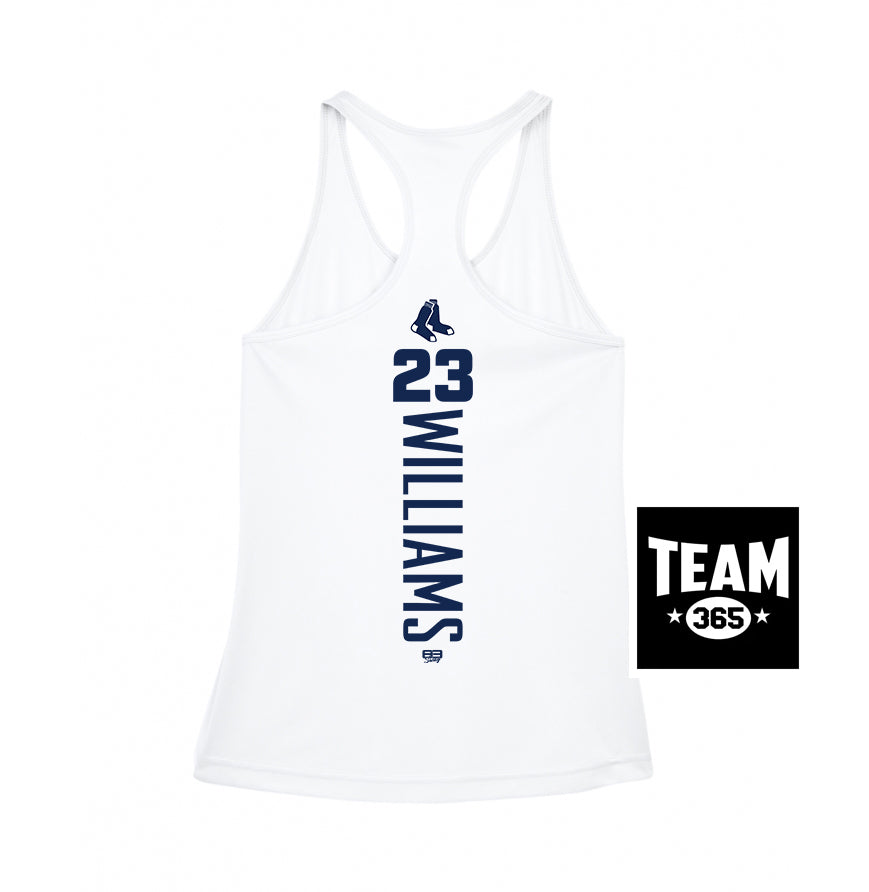 Team 365 TT11WRC Women's Zone Performance Racerback Tank - Blue Sox Baseball