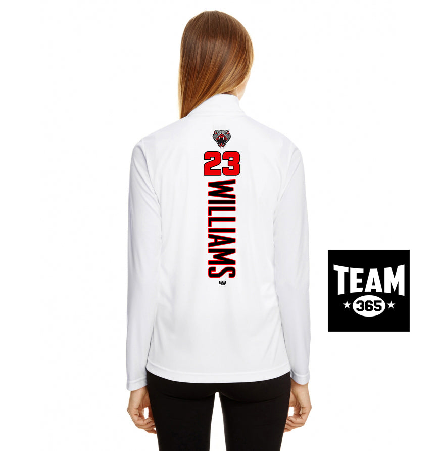 Team 365 TT31W Women's Zone Performance Quarter-Zip - Black Creek Cottonmouths