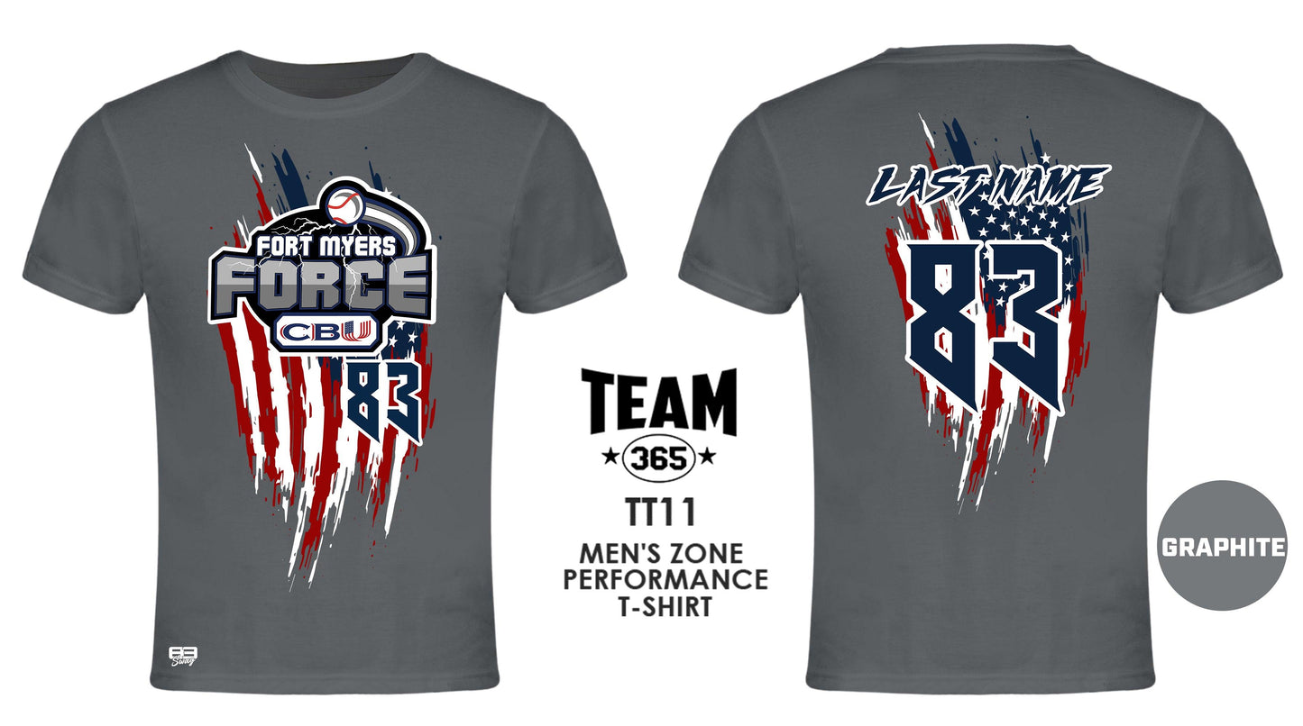 USA THEMED - MEN'S Performance T-Shirt - Front & Back Print - CBU Fort Myers Force - 83Swag