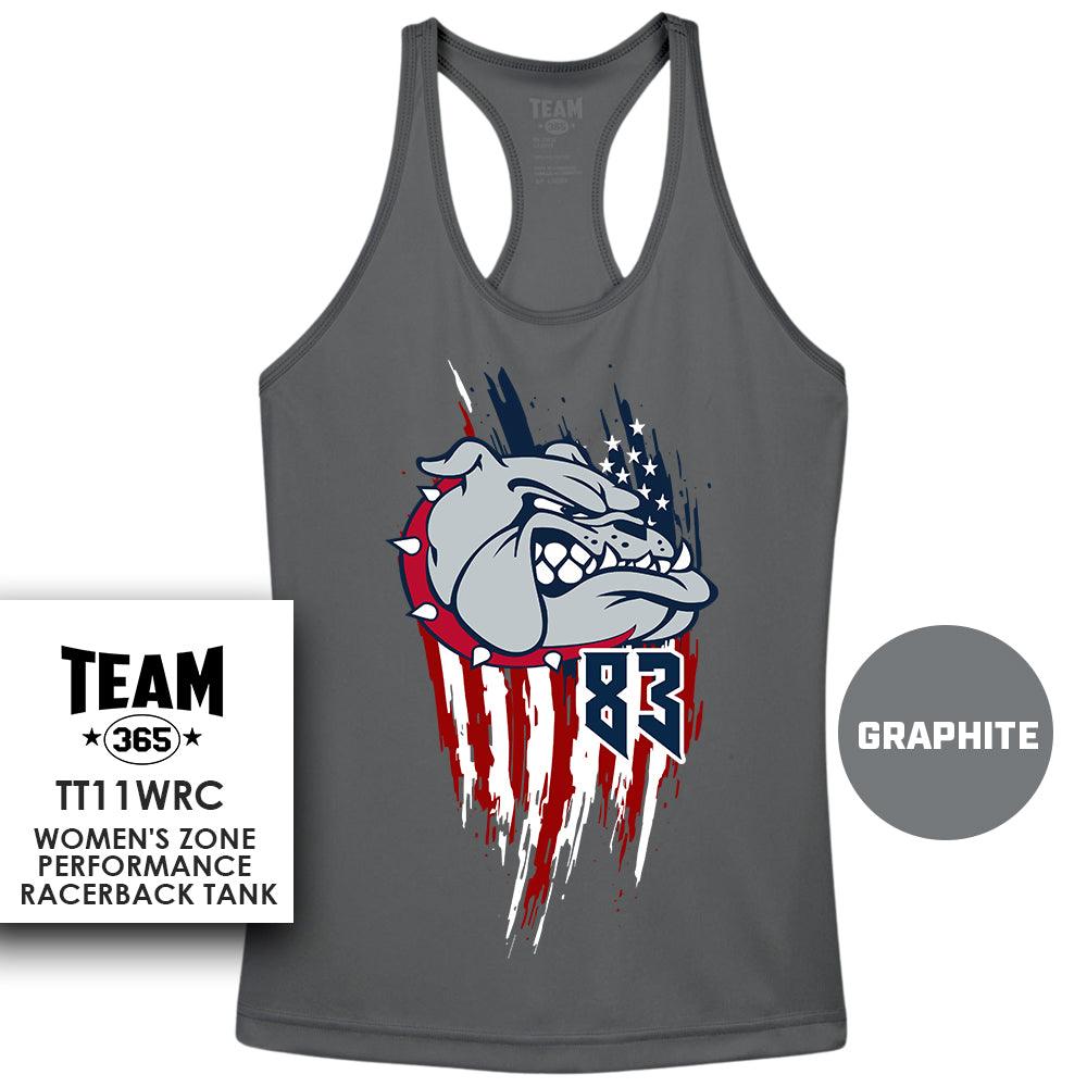 USA THEMED - Performance Women’s Racerback T - MULTIPLE COLORS AVAILABLE - Maumelle Bulldogs Baseball - 83Swag
