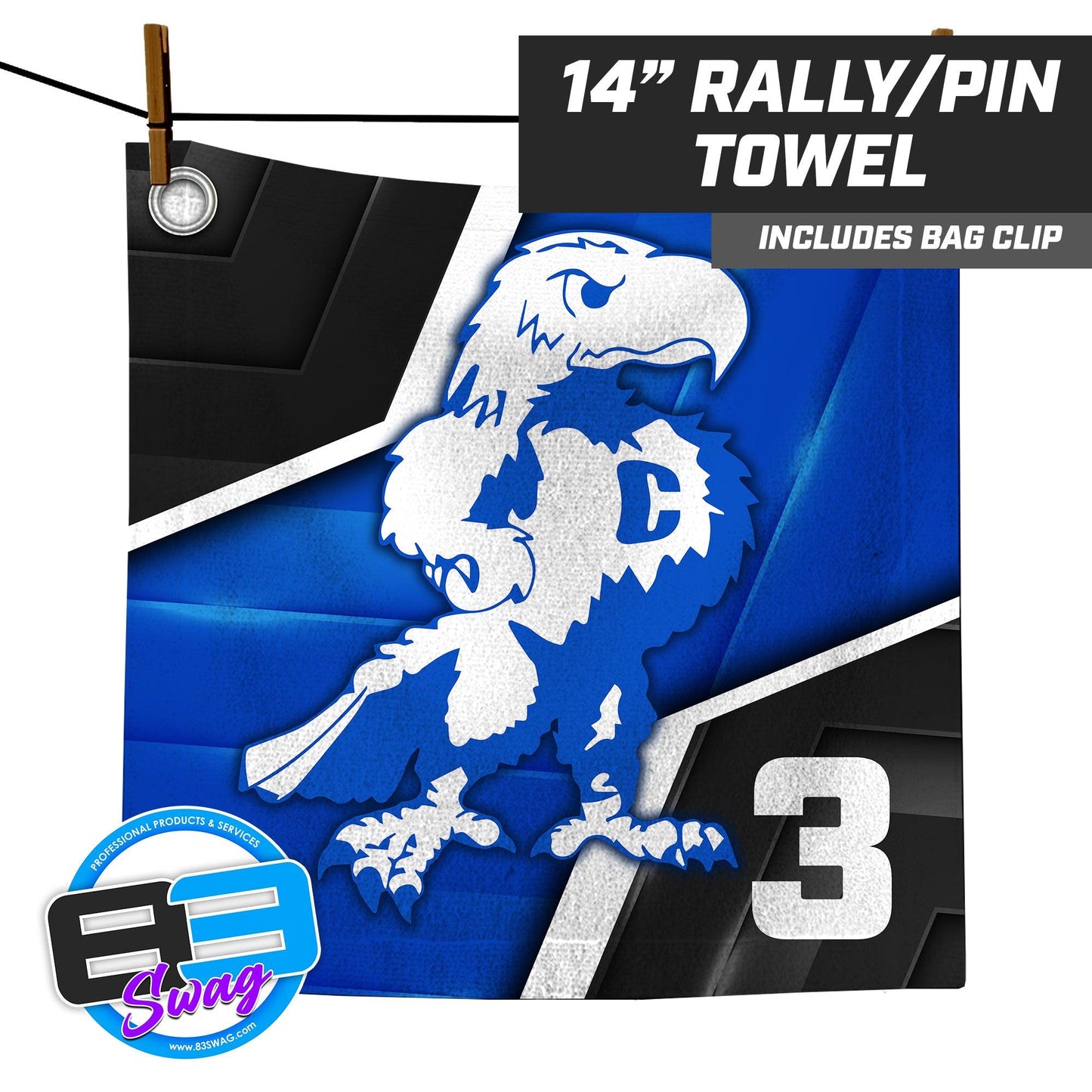 Valley Stream Central Eagles - 14"x14" Rally Towel - 83Swag