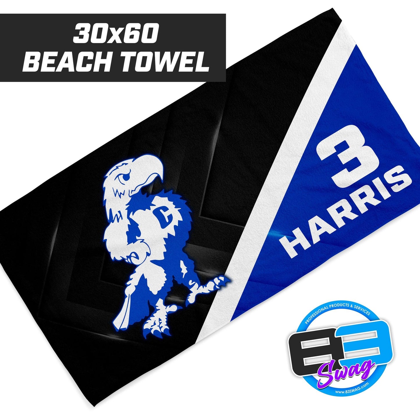 Valley Stream Central Eagles - 30"x60" Beach Towel - 83Swag