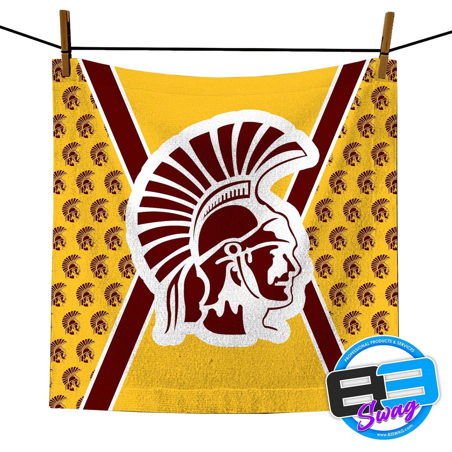 14"x14" Rally Towel - California PA Trojans - 83Swag