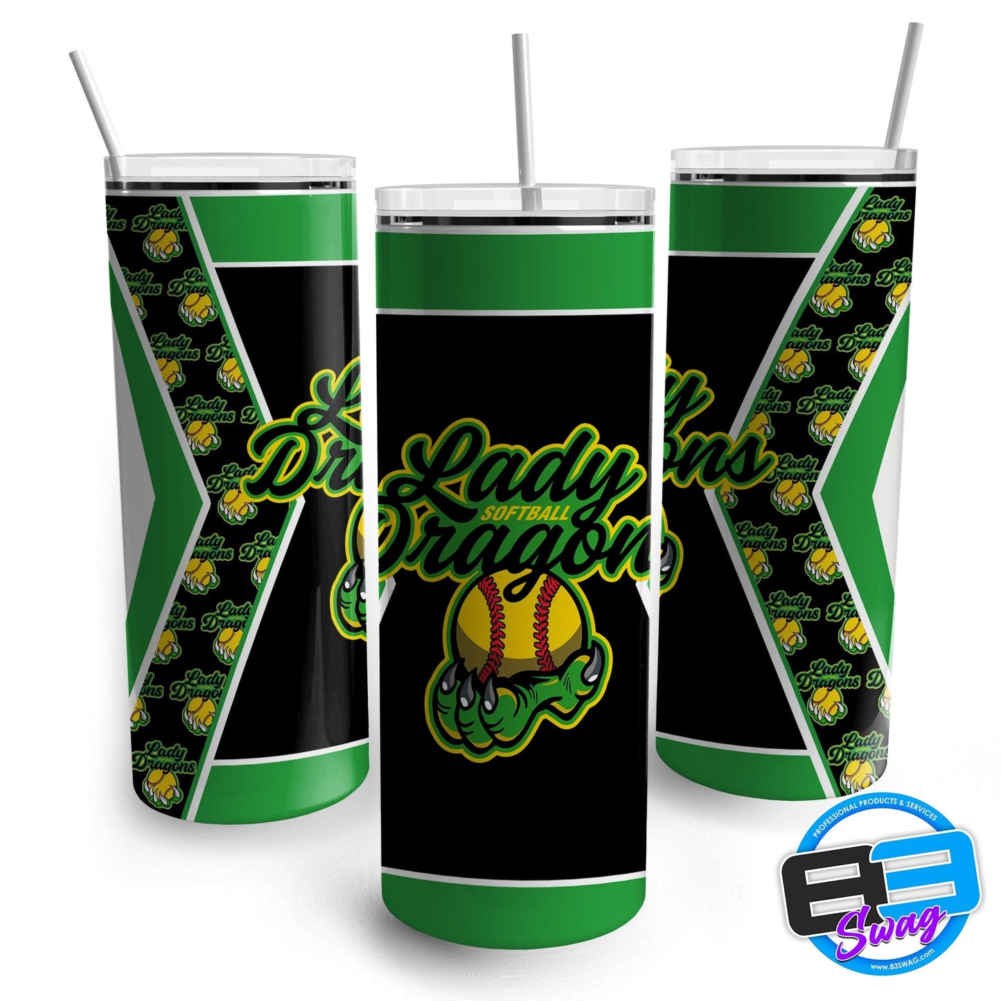 20oz Skinny Tumbler - Lady Dragons BLACK - 83Swag