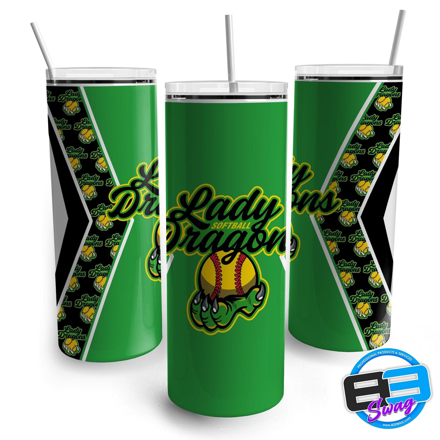 20oz Skinny Tumbler - Lady Dragons GREEN - 83Swag