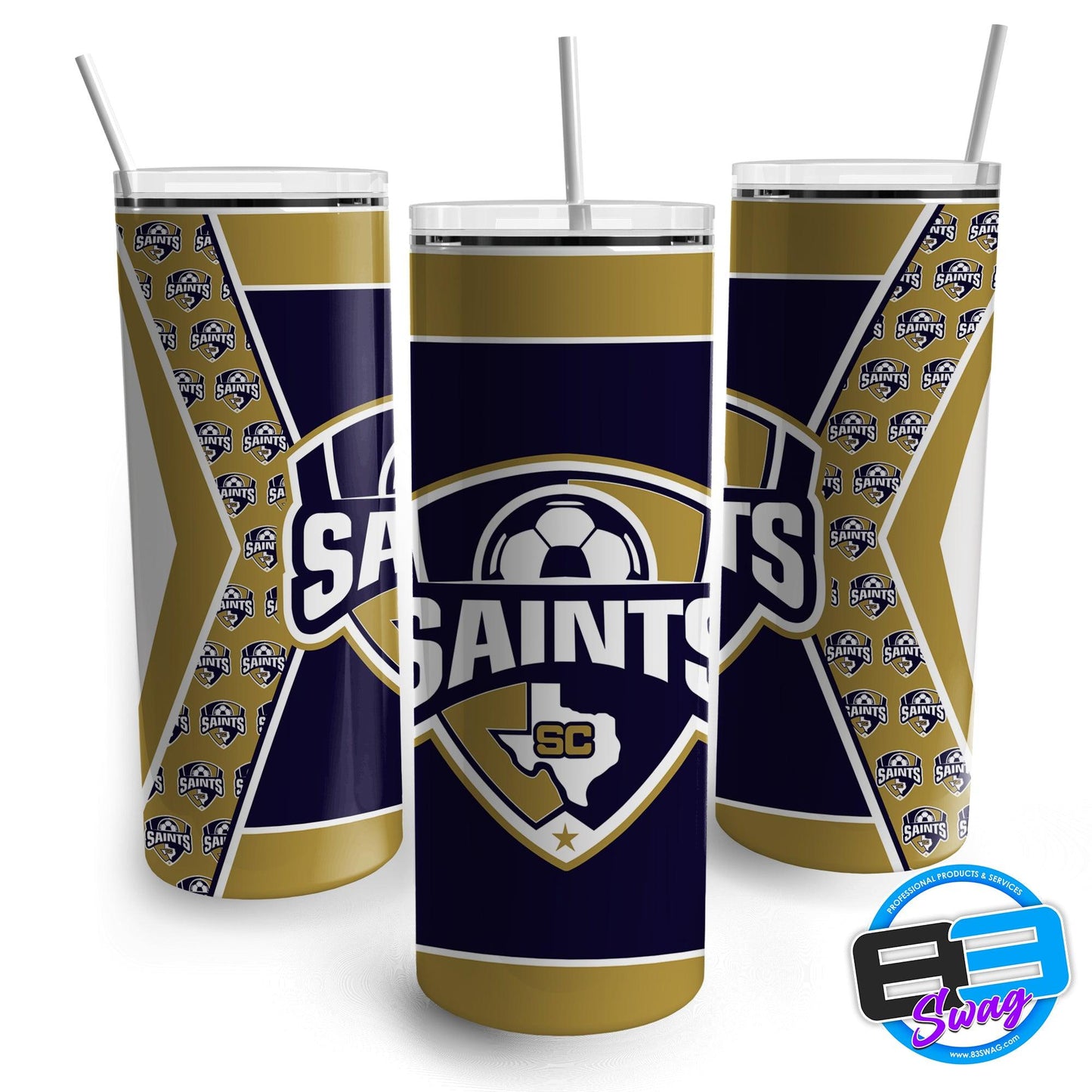 20oz Skinny Tumbler - SC Saints Navy - 83Swag