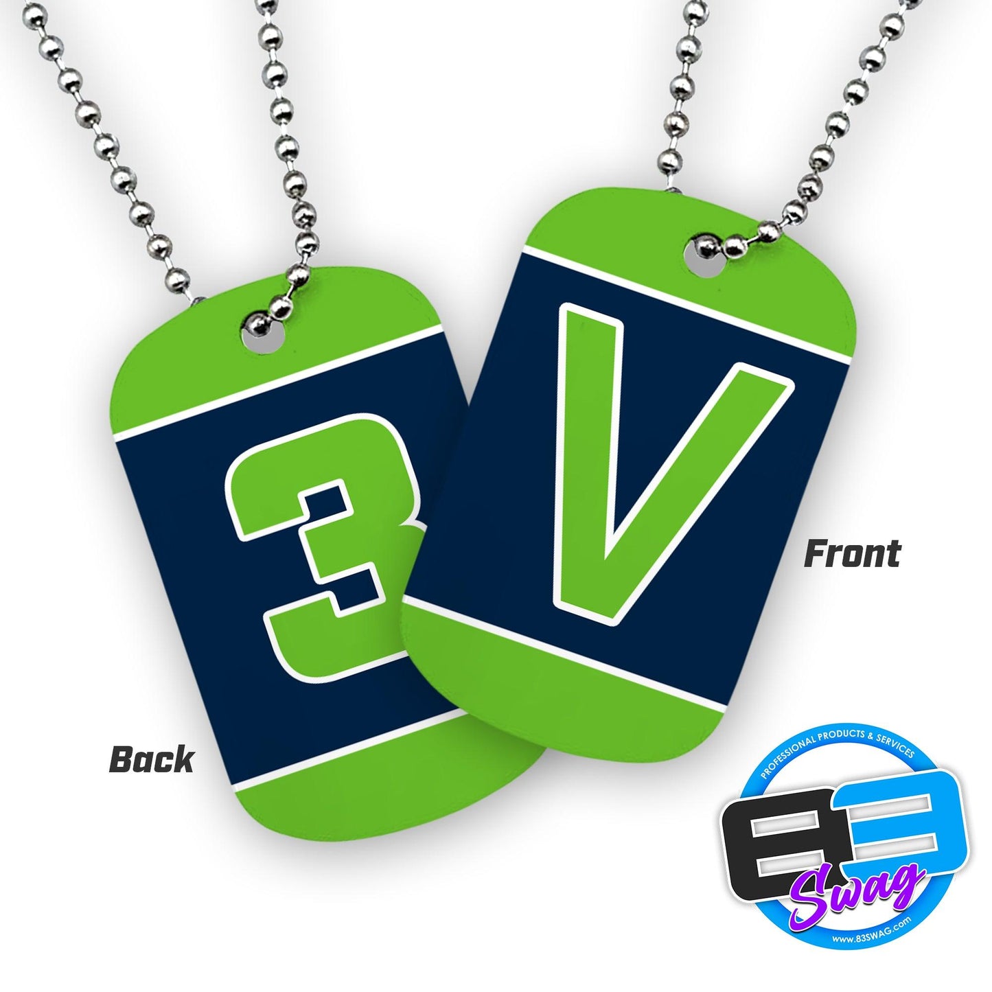Double Sided Dog Tags - Includes Chain - Vaux Cougars - 83Swag