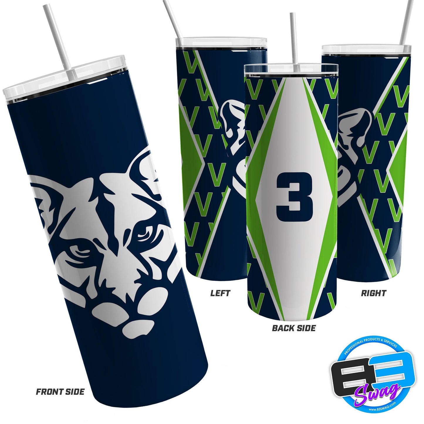 20oz & 30oz Skinny Tumbler - Vaux Cougars - 83Swag