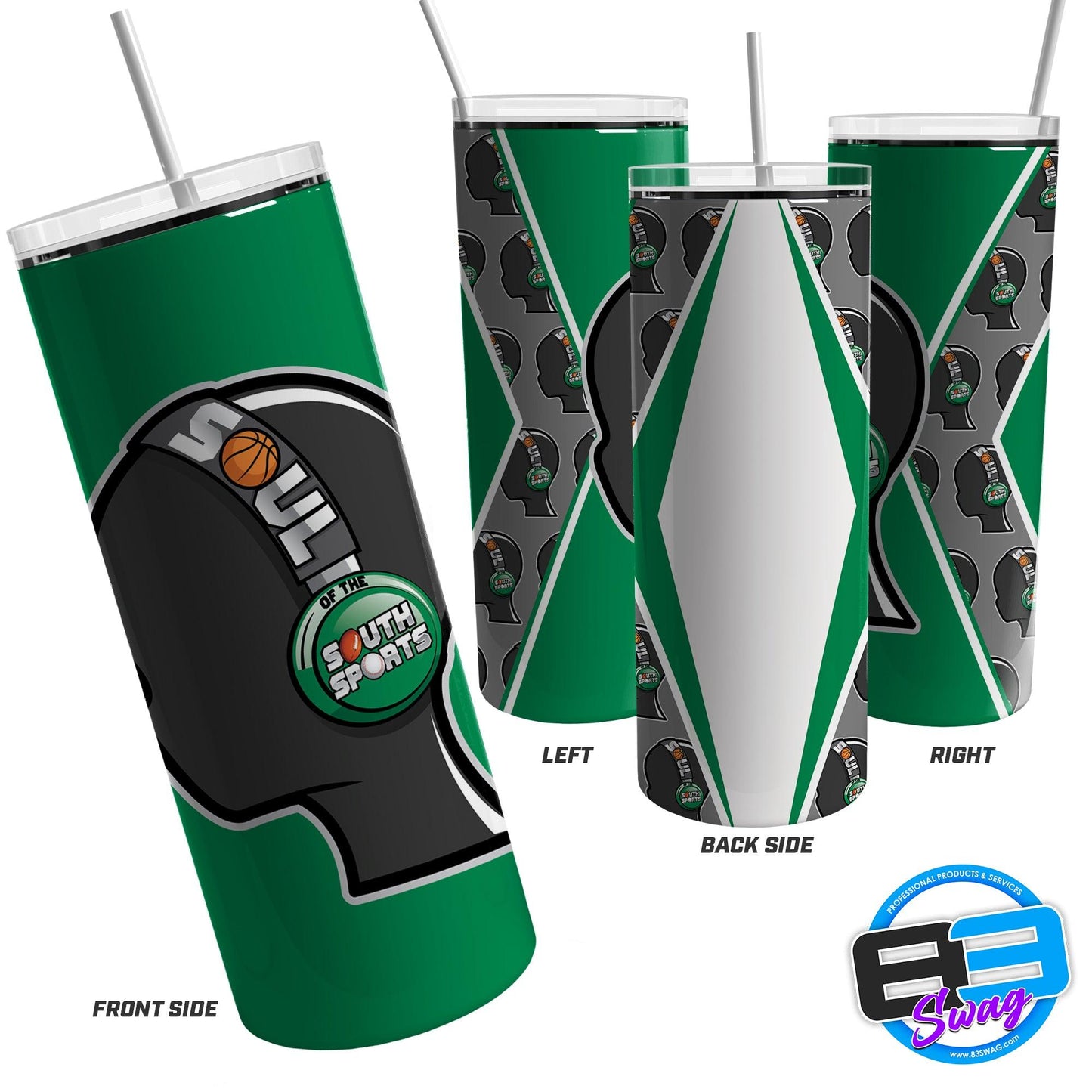 20oz or 30oz Skinny Tumbler - Soul Of The South Sports - 83Swag