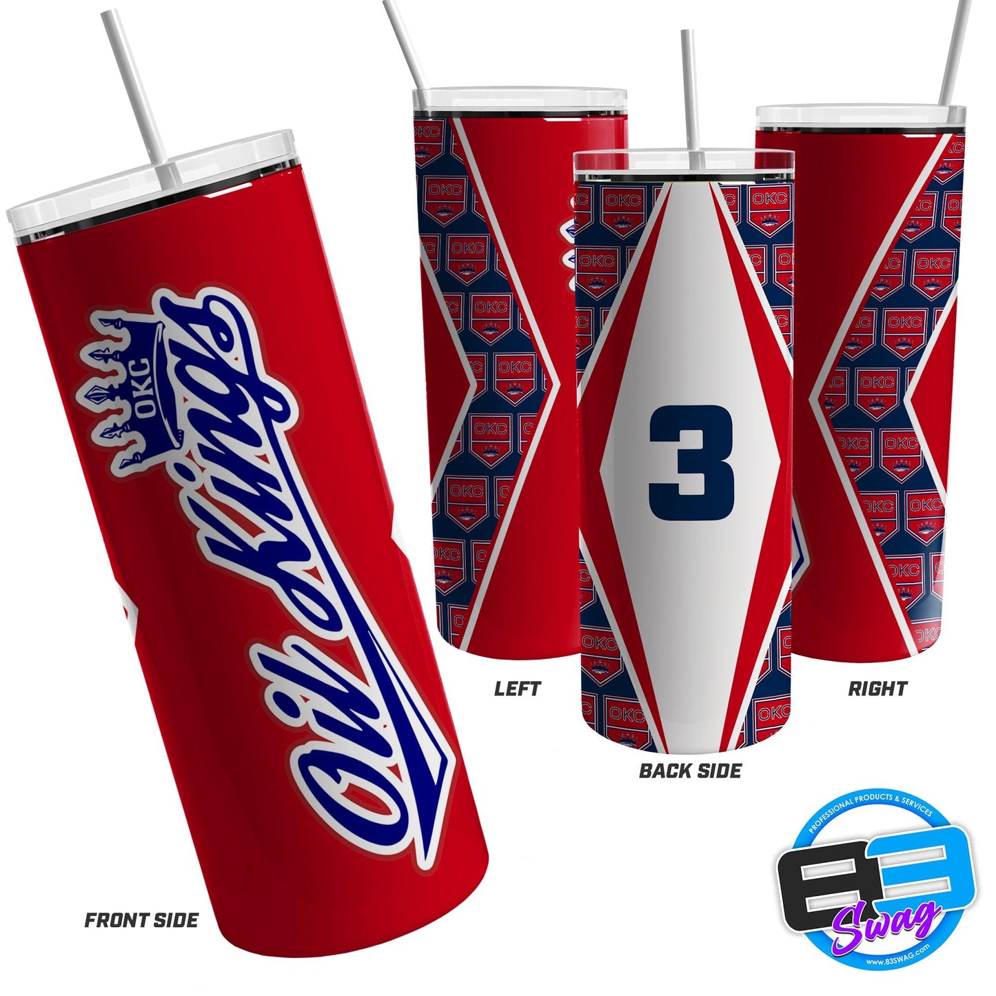 20oz & 30oz Skinny Tumbler - Oklahoma City Oil Kings - 83Swag