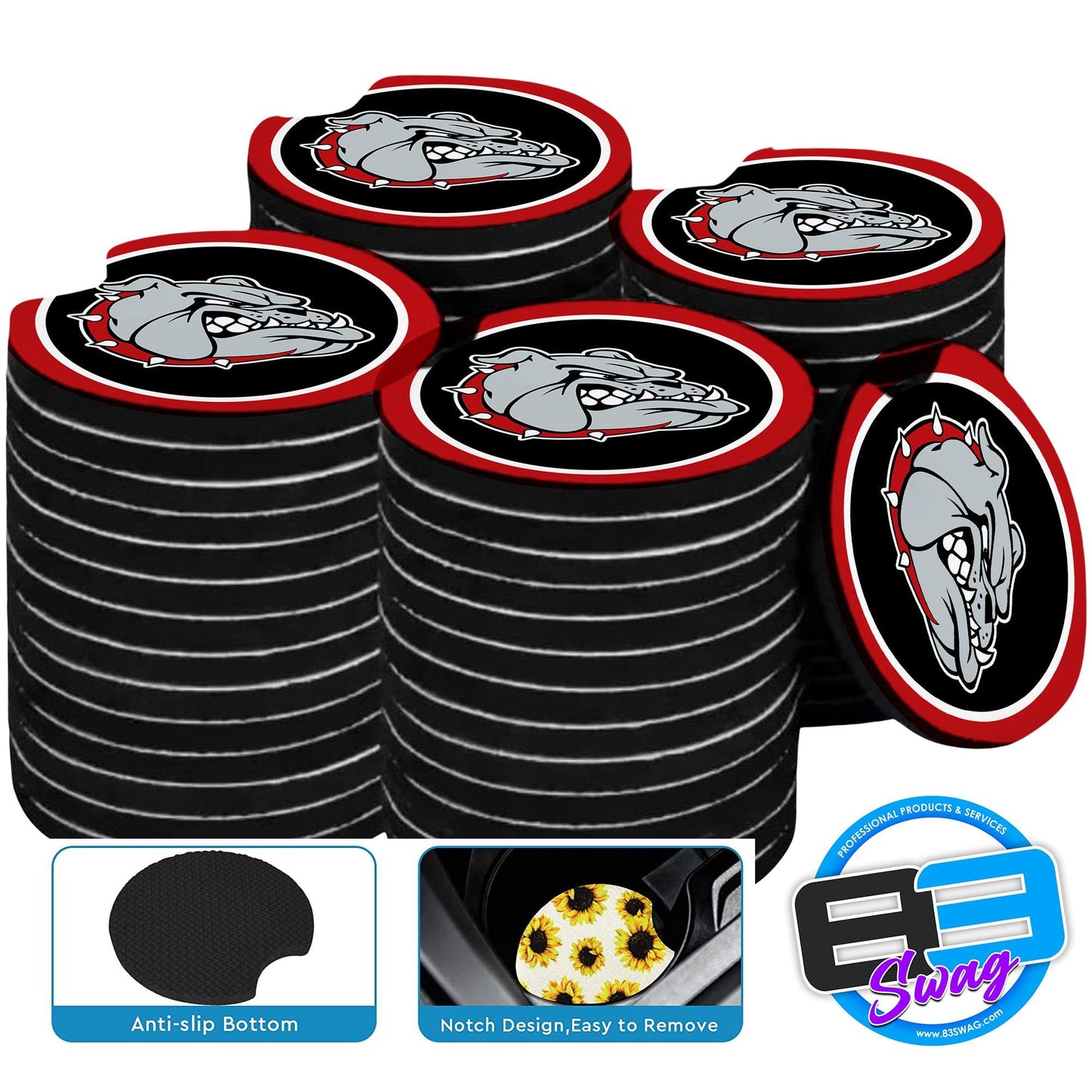 Car Coasters (4 Pack) - Bulldogs - 83Swag