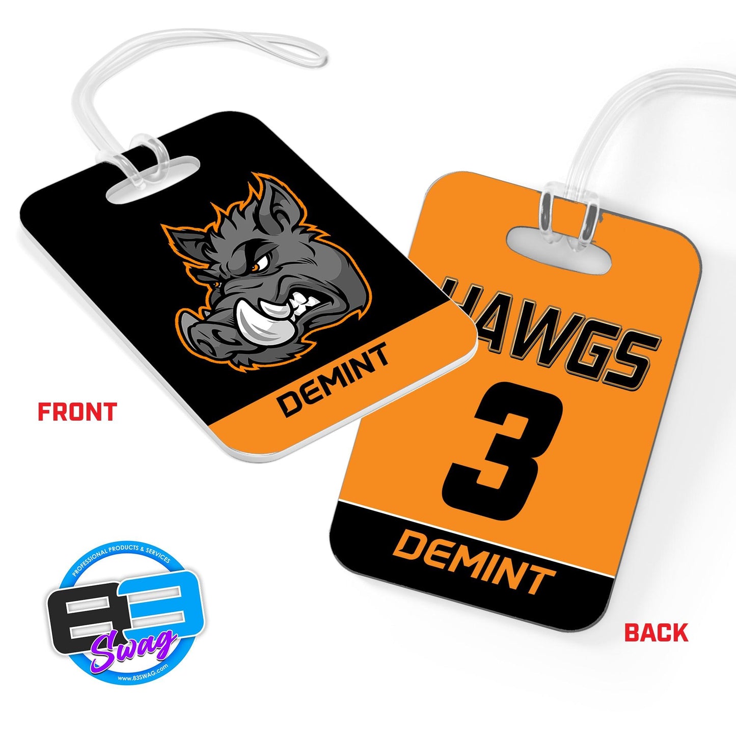 Hard Acrylic Bag Tag - Ball Hawgs - 83Swag