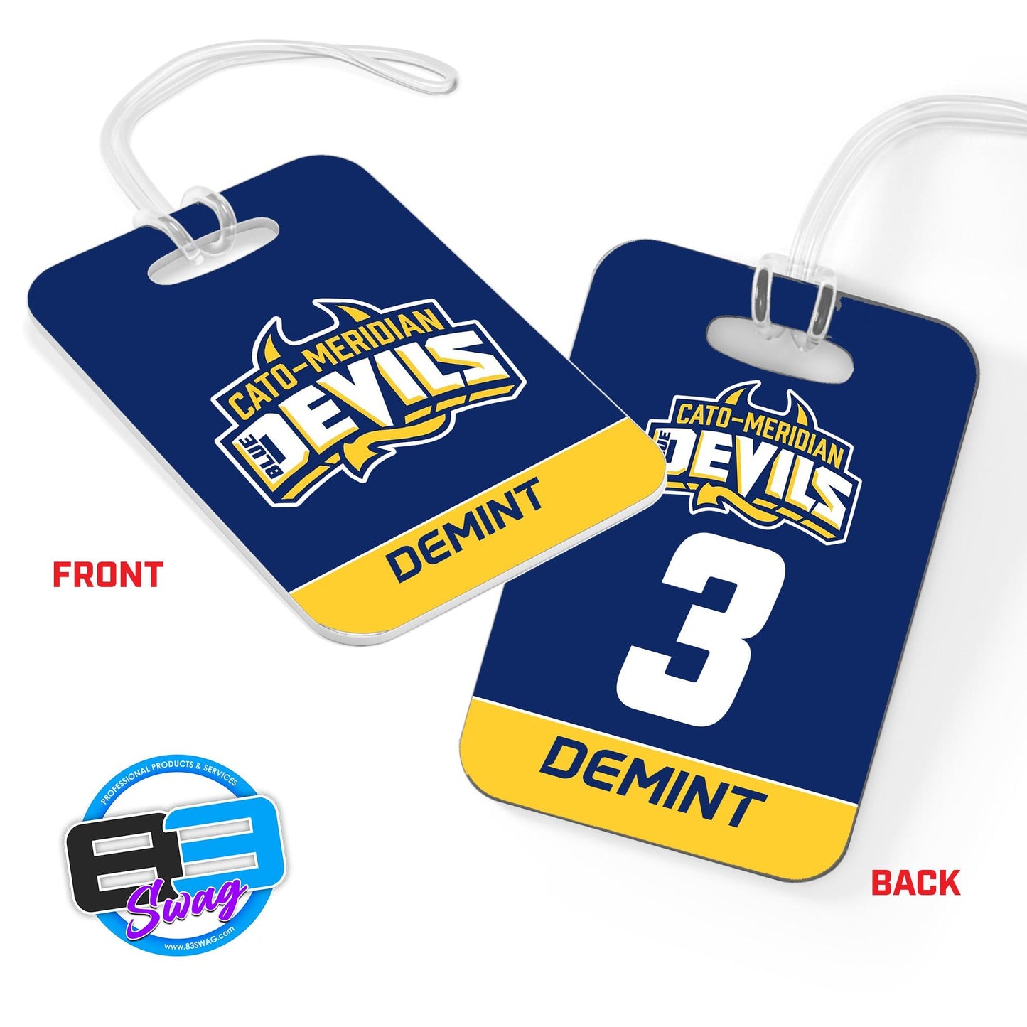 Hard Acrylic Bag Tag - Cato-Meridian Blue Devils - 83Swag