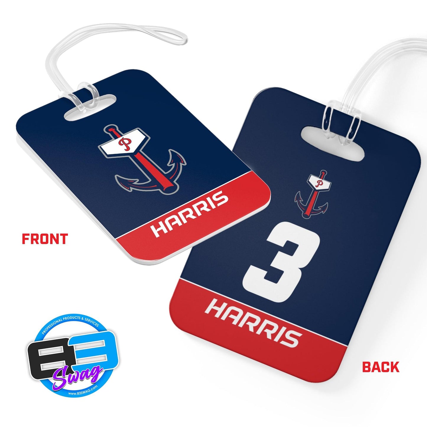 Hard Acrylic Bag Tag - Palmetto Anchors - 83Swag