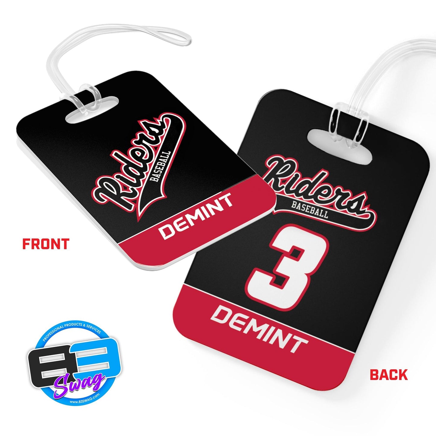 Hard Acrylic Bag Tag - Riders Baseball - 83Swag