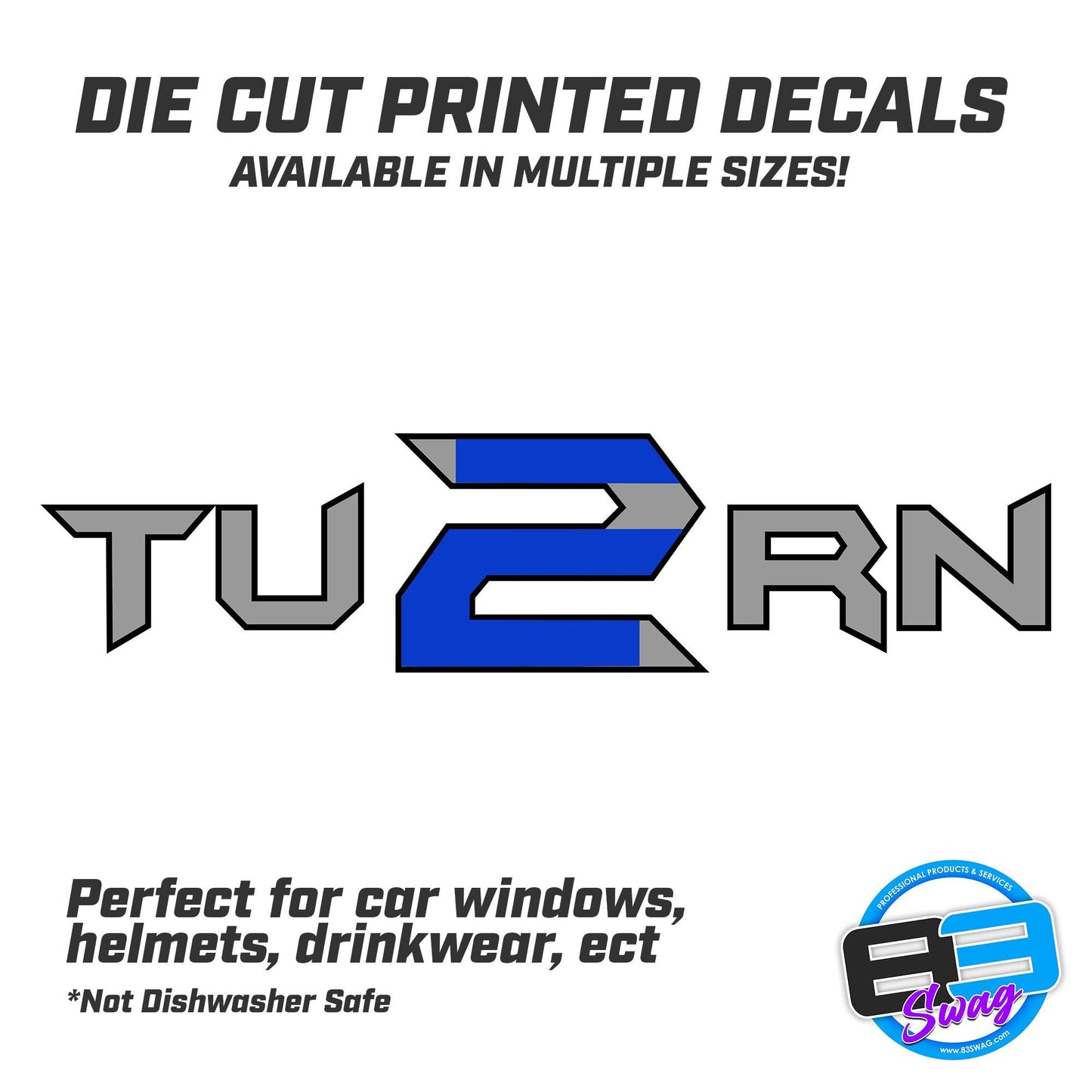 Turn 2 Softball Logo Vinyl Decal (Multiple Sizes) - 83Swag