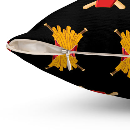 Spun Polyester Square Pillow Team Rally Fries