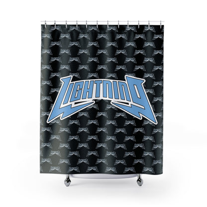 Shower Curtains Lightning Baseball