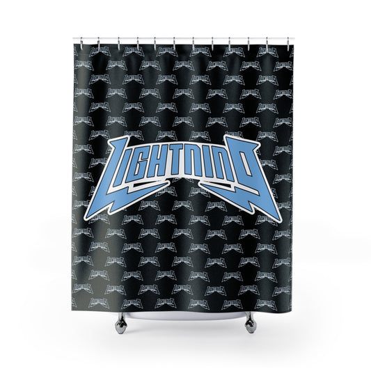 Shower Curtains Lightning Baseball