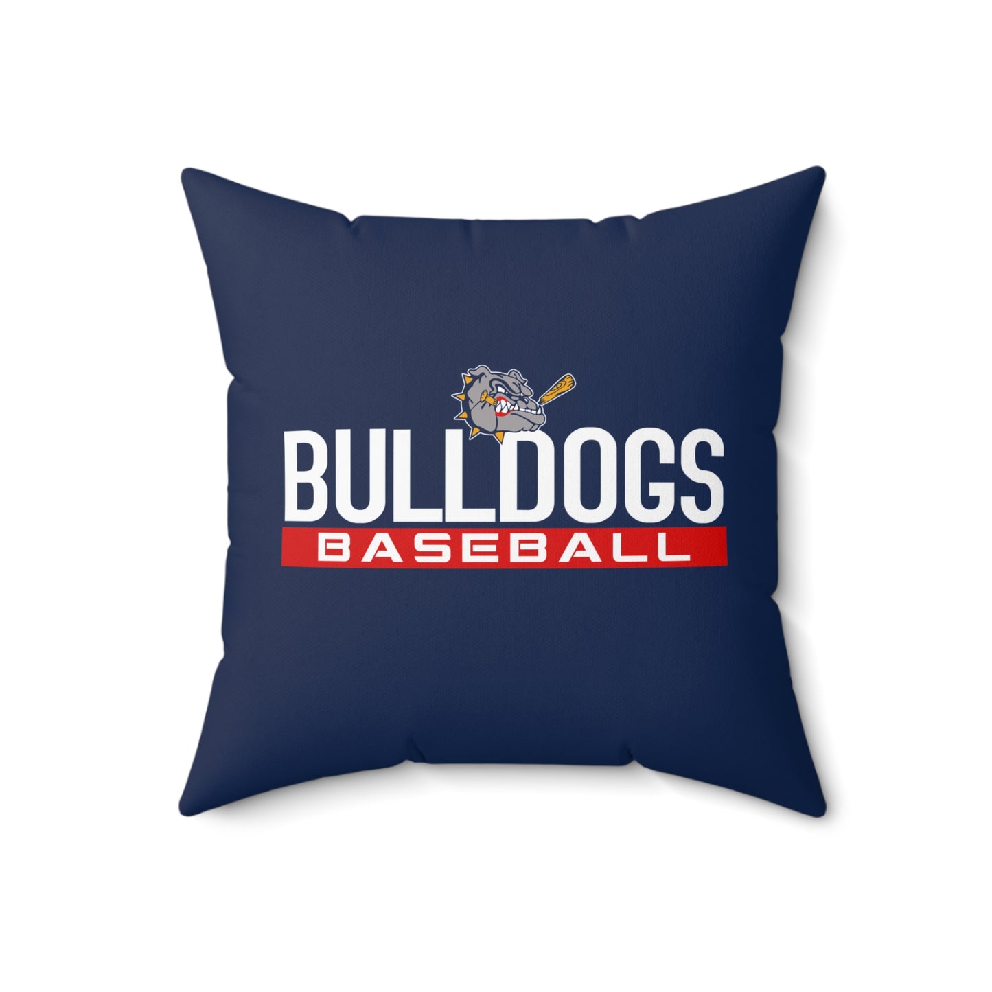 Spun Polyester Square Pillow Bloomingdale Bulldogs Baseball