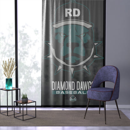 Window Curtain Diamond Dawgs Baseball
