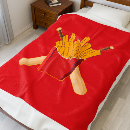 Velveteen Plush Blanket Team Rally Fries