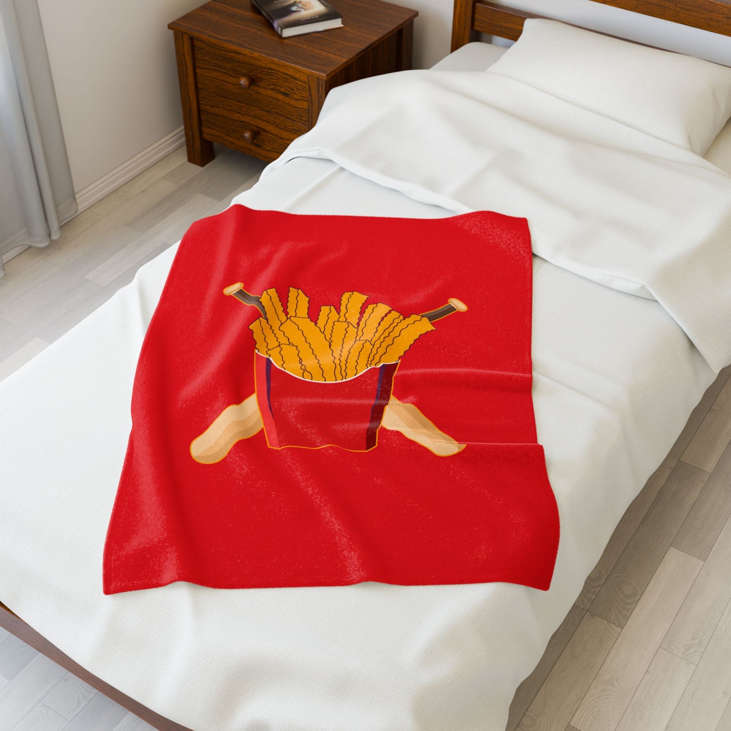 Velveteen Plush Blanket Team Rally Fries
