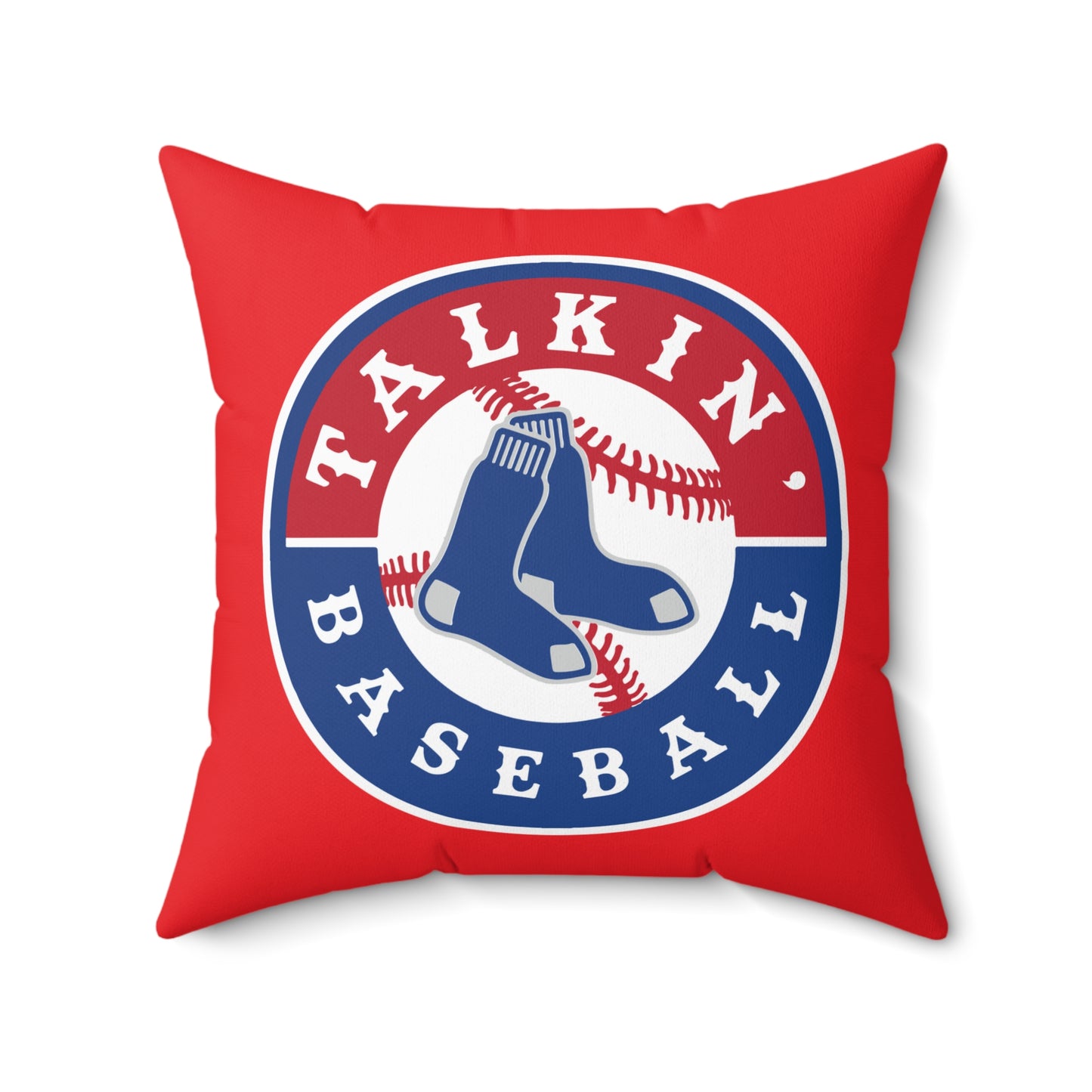 Spun Polyester Square Pillow Talkin' Baseball