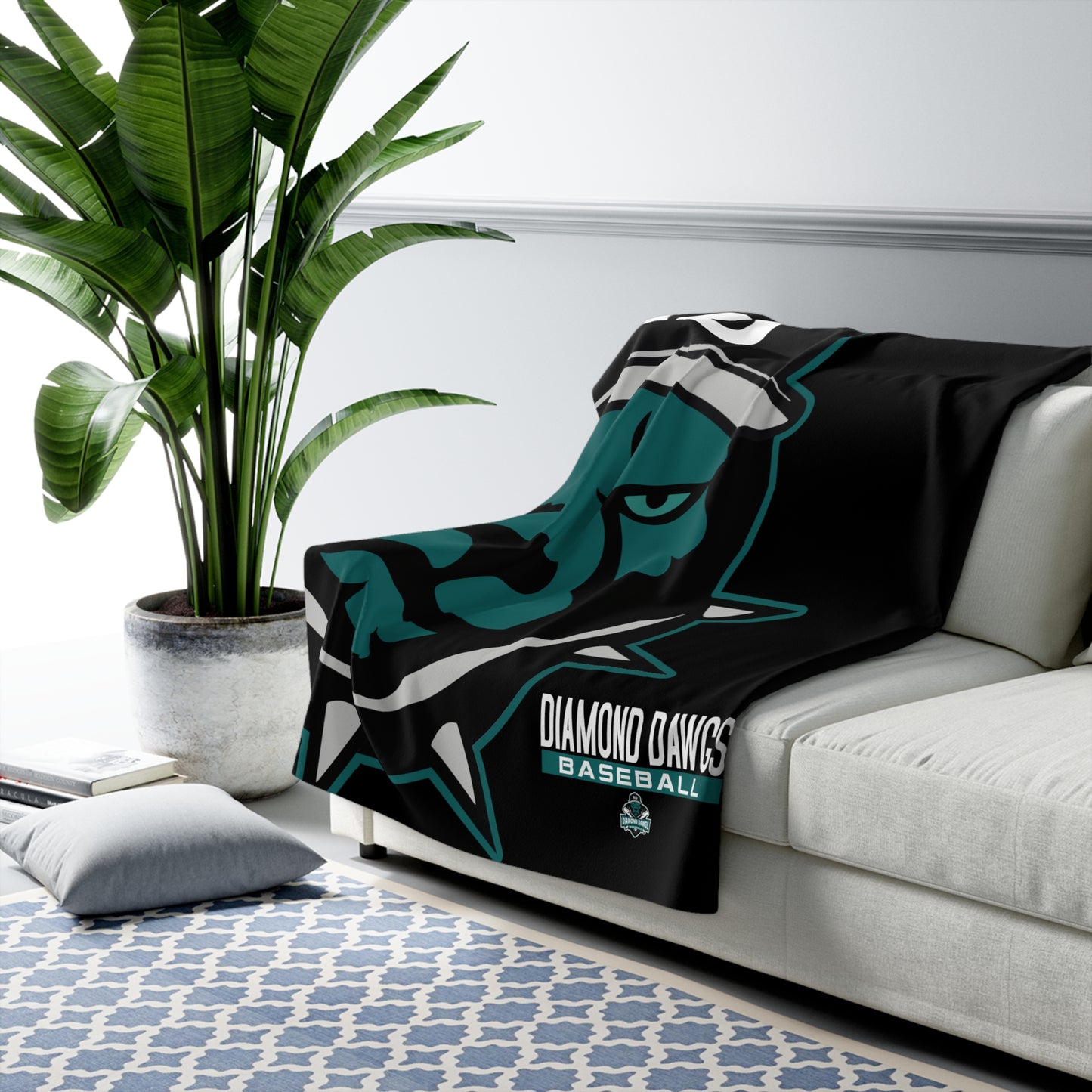 Sherpa Fleece Blanket Diamond Dawgs Baseball