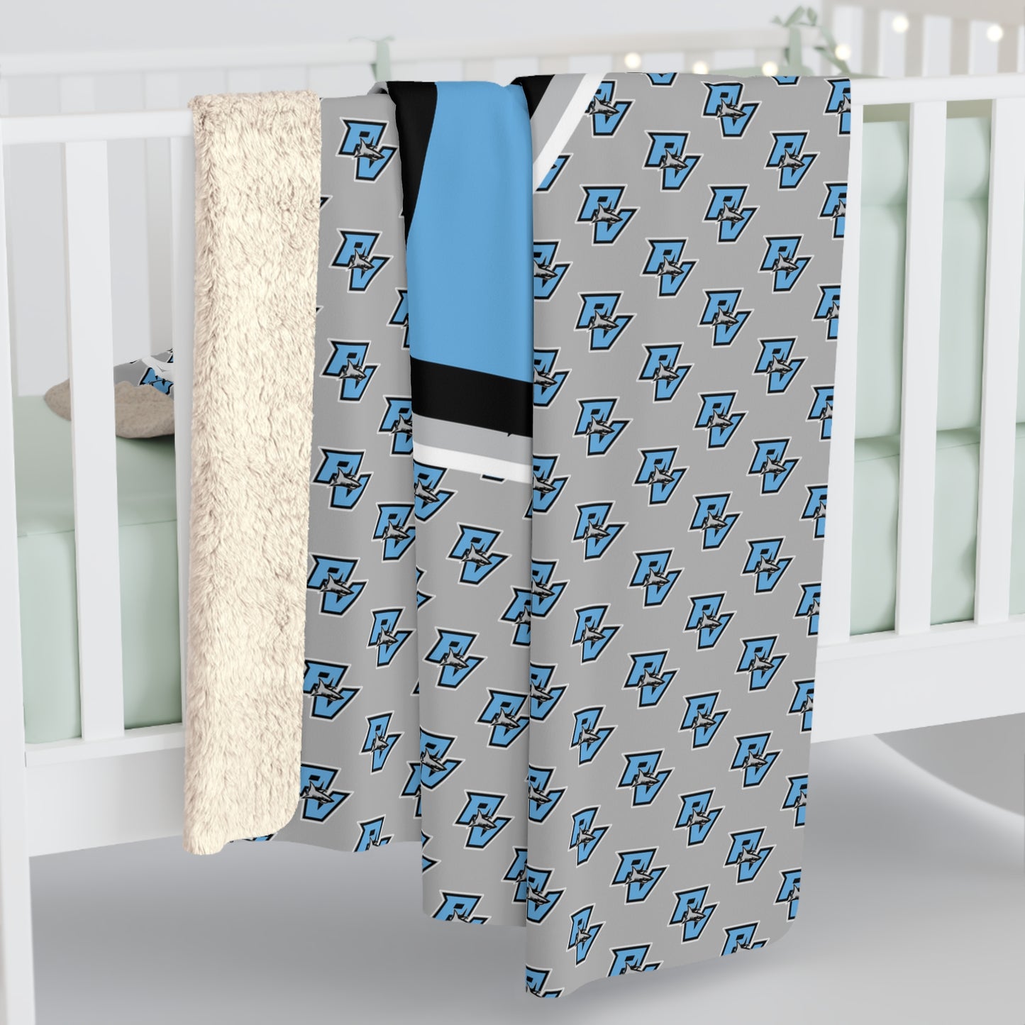 PVAA Sharks Sherpa Fleece Blanket