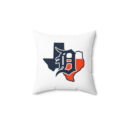Spun Polyester Square Pillow Dallas Tigers Baseball