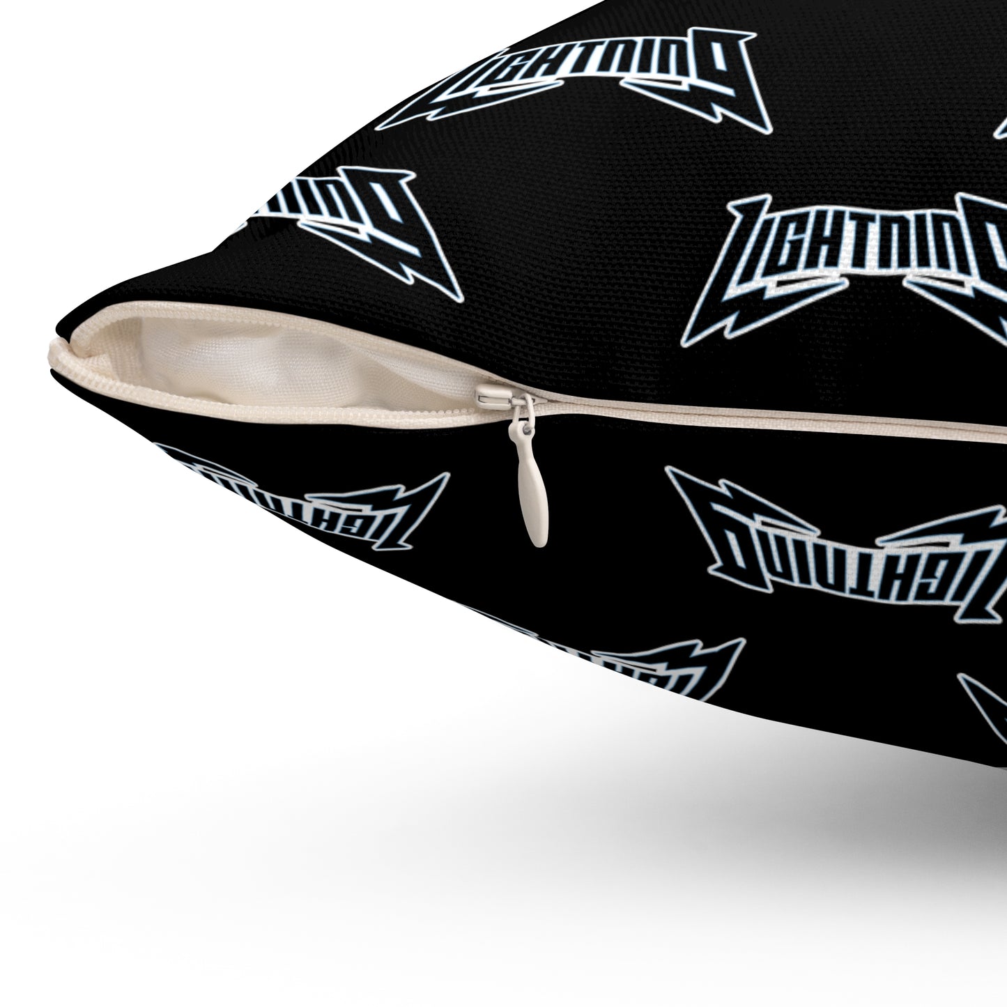 Spun Polyester Square Pillow Lightning Baseball