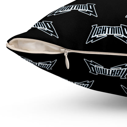 Spun Polyester Square Pillow Lightning Baseball