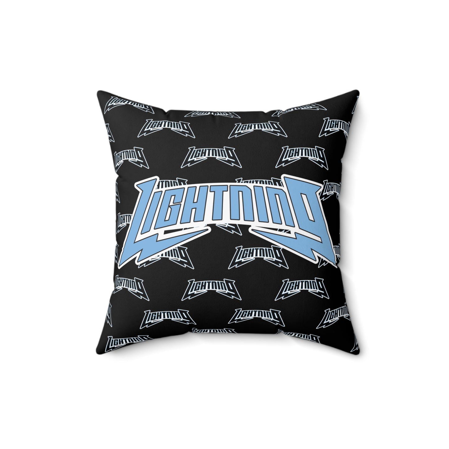 Spun Polyester Square Pillow Lightning Baseball