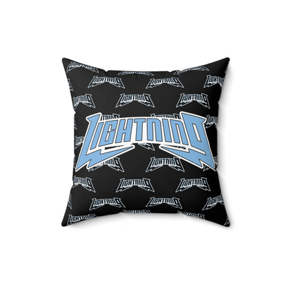Spun Polyester Square Pillow Lightning Baseball