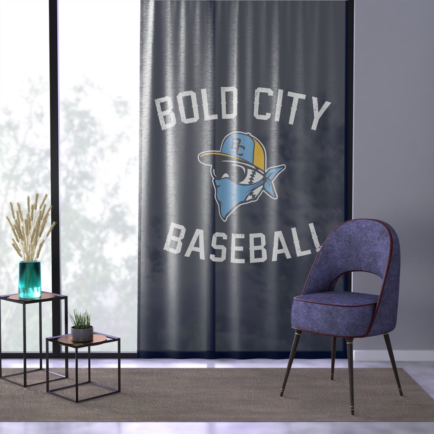 Window Curtain Bold City Bandits Baseball