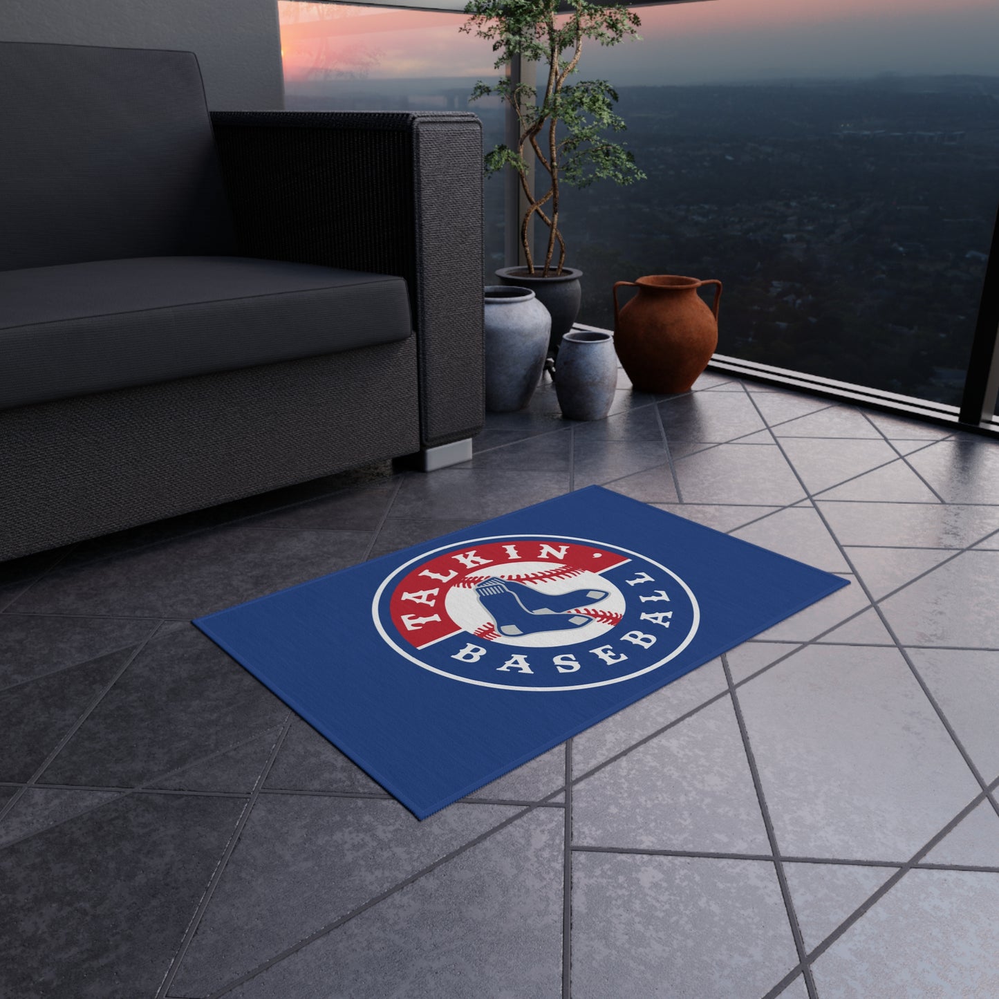 Outdoor Rug Talkin' Baseball
